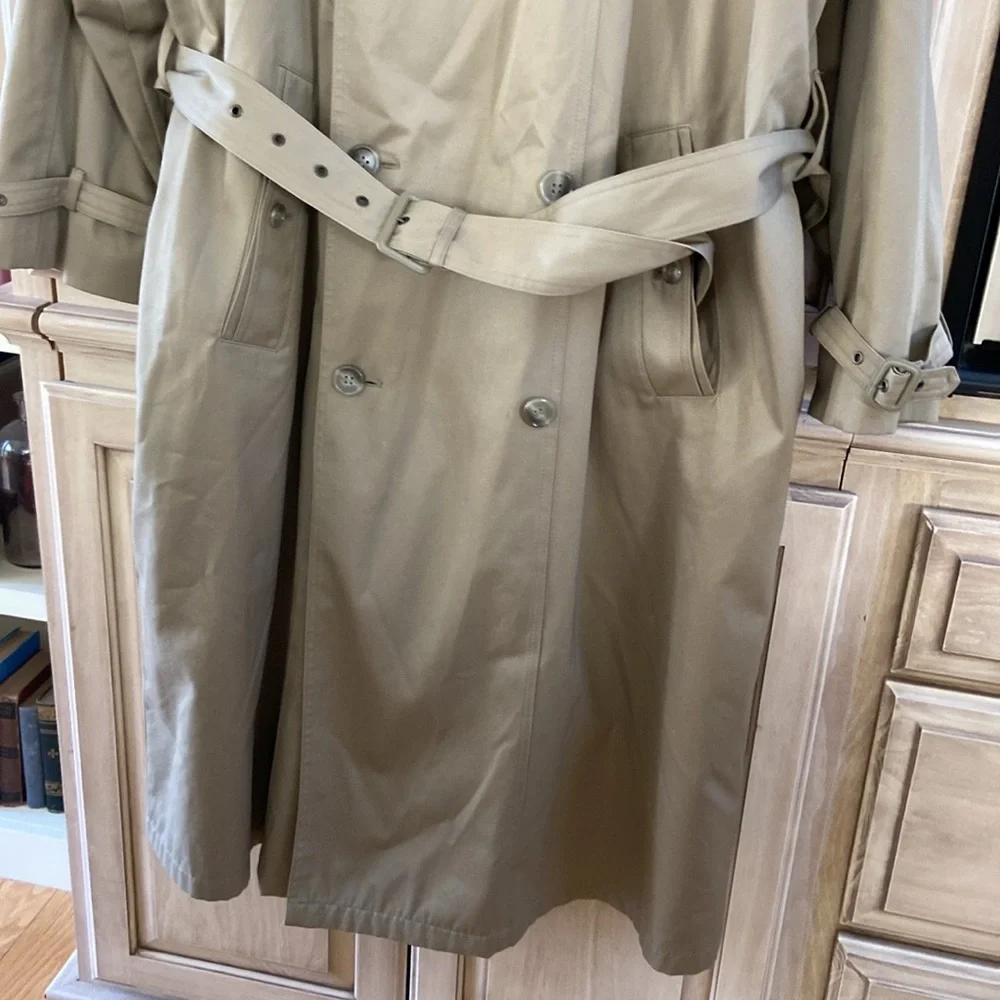 London Fog TOWNE trench coat mens sz 42 w/ warm lining belted - Picture 3 of 6